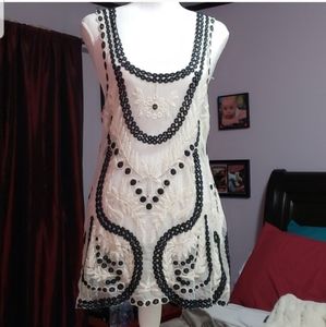 Derek Heart Black and Cream Tank Top
